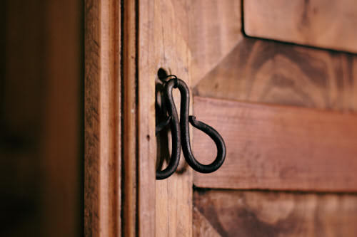 Iron handle for wooden wardrobe doors